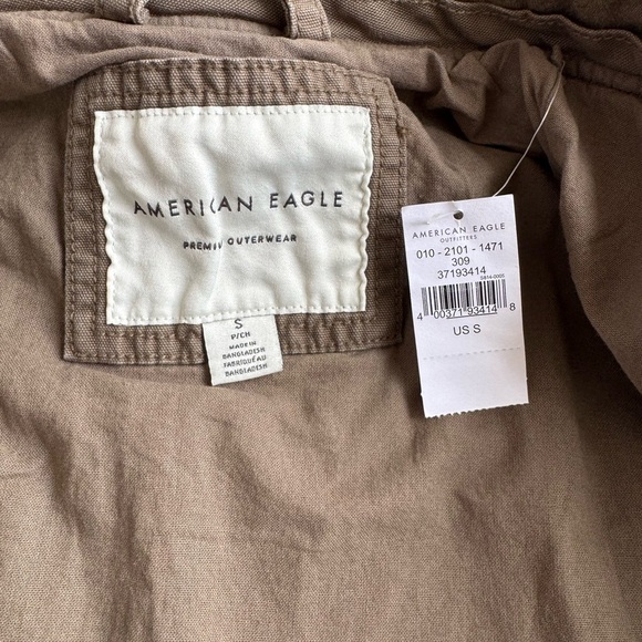 American Eagle NWT Men’s Zip-Up Hooded Jacket in Army Green Size Small - Picture 3 of 4